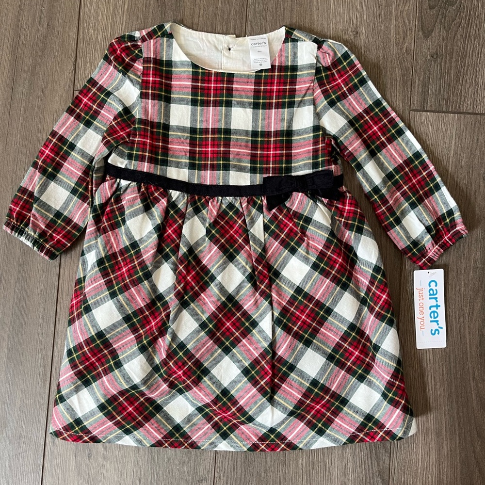Carter's Festive Plaid Dress - Red, Green, and White